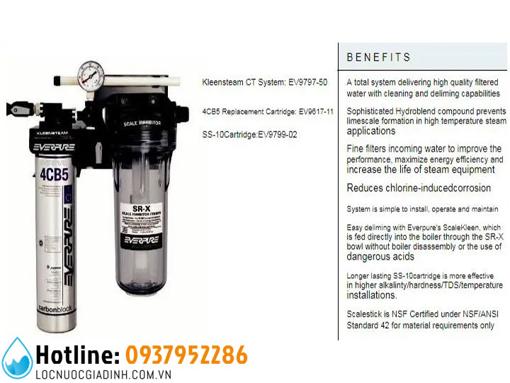 Máy Lọc Nước Pentair Everpure Kleensteam 1 CT EV979750